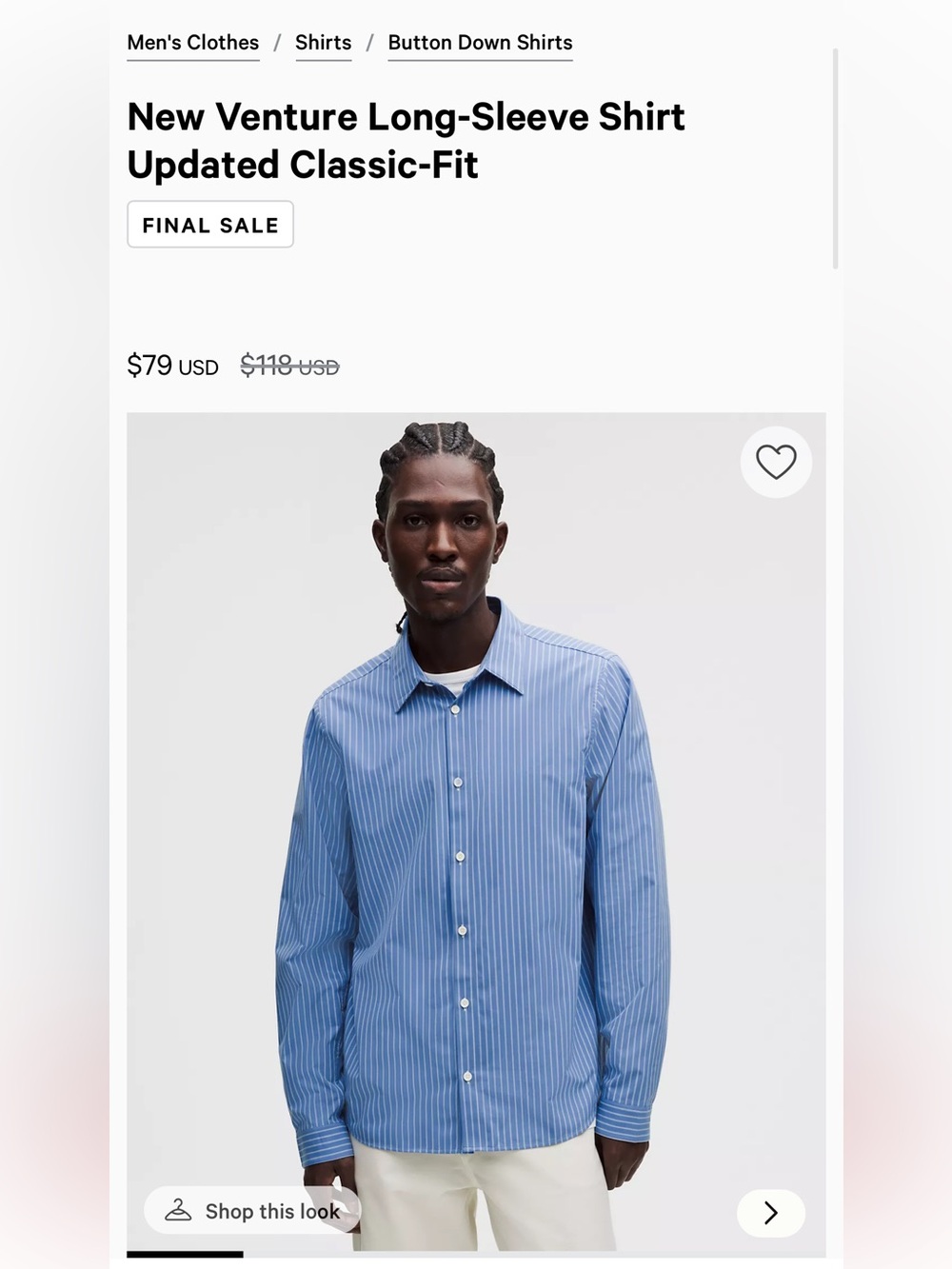 Men’s Venture Long-Sleeve Shirt
Updated Classic-Fit